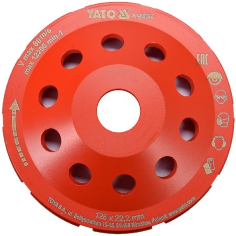 YATO YT-60322 Δίσκος λείανσης εμφανή μπετού με βίδια Φ125