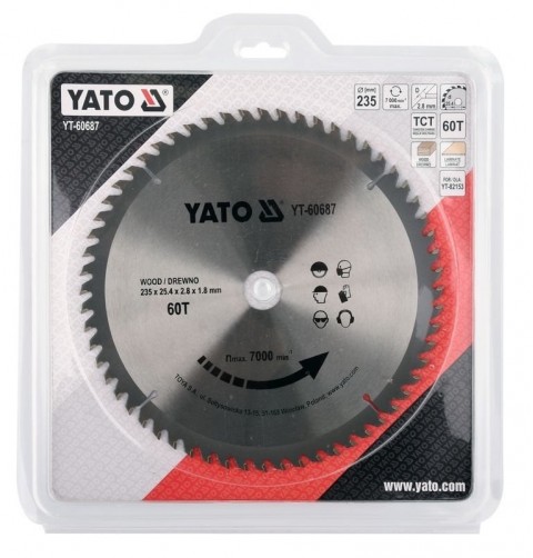 YATO YT-60687 Δίσκος κοπής ξύλου Φ235 με 60 Δόντια Φ25.4 κέντρο